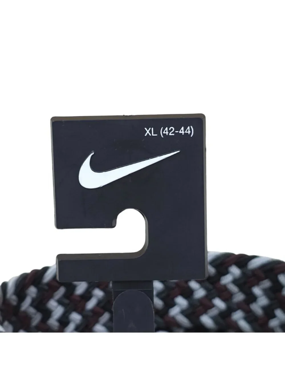 Nike Braided Woven Stretch Golf Belt XL 42-44 Metal Buckle Wine/Black/Silver